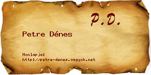 Petre Dénes névjegykártya